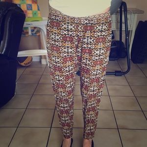 Fair isle patterned brown pants